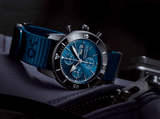 Breitling Superocean Heritage Chronograph 44 Outerknown Blue Dial Blue NATO Strap Watch for Men - M133132A1C1W1
