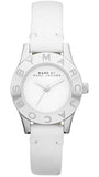 Marc Jacobs Mini Blade White Dial White Leather Strap Watch for Women - MBM1206