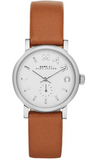 Marc Jacobs Baker White Dial Brown Leather Strap Watch for Women - MBM1270
