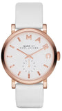 Marc Jacobs Baker White Dial White Leather Strap Watch for Women - MBM1283