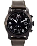 Marc Jacobs Larry Chronograph Black Dial Grey Leather Strap Watch for Men - MBM5034