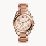 Michael Kors Blair Rose Gold Dial Rose Gold Steel Strap Watch for Women - MK5263