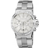 Michael Kors Dylan Glitz Chronograph White Dial Silver Steel Strap Watch For Women - MK5411