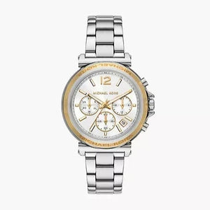 Michael Kors Maren Chronograph Silver Dial Silver Steel Strap Watch for Women - MK7495