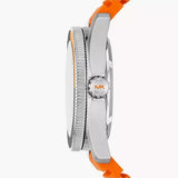 Michael Kors Maritime Three-Hand Analog Black Dial Orange Silicone Strap Watch for Men - MK9157