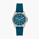 Michael Kors Mini Pilot Pave Blue Dial Blue Silicone Strap Watch for Women - MKO1004