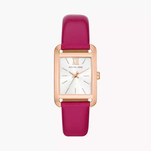 Michael Kors Monroe Three Hand White Dial Pink Leather Strap Watch for Women - MKO1029