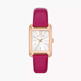 Michael Kors Monroe Three Hand White Dial Pink Leather Strap Watch for Women - MKO1029