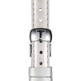 Tissot T Trend Flamingo Valentines Mother of Pearl White Dial White Leather Strap Watch For Women - T094.210.16.111.01