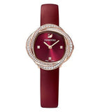 Swarovski Crystal Flower Red Dial Red Leather Strap Watch for Women - 5552780