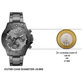 Fossil Bannon Multifunction Chronograph Grey Dial Grey Steel Strap Watch for Men - BQ2491