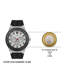 Guess Force Analog Quartz White Dial Black Rubber Strap Watch For Men - W0674G3