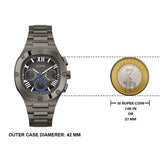 Guess Headliner Quartz Black Dial Grey Steel Strap Watch For Men - GW0572G5