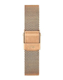 Daniel Wellington Classic Petite Melrose Black Dial Rose Gold Mesh Bracelet Watch For Women - DW00100217