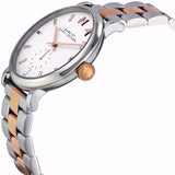 Marc Jacobs Baker White Dial Two Tone Steel Strap Watch for Women - MBM3312