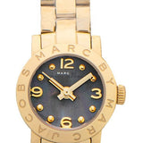 Marc Jacobs Amy Mother of Pearl Black Dial Gold Steel Strap Watch for Women - MBM3275
