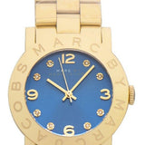 Marc Jacobs Amy Blue Dial Gold Steel Strap Watch for Women - MBM3303