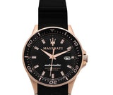 Maserati SFIDA Automatic Black Dial Black Rubber Strap Watch For Men - R8821140001
