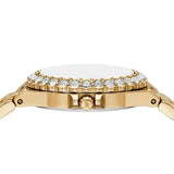 Michael Kors Lennox Quartz Green Dial Gold Steel Strap Watch For Women - MK7395