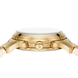 Michael Kors Runway Chronograph Gold Dial Gold Steel Strap Watch For Women - MK7323