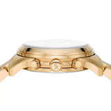 Michael Kors Runway Chronograph Blue Dial Gold Steel Strap Watch For Women - MK7353