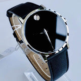 Movado Museum Classic Black Dial Black Leather Strap Watch for Men - 0607194
