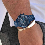 Swarovski Octea Lux Sport Chronograph Blue Dial Blue Steel Strap Watch for Women - 5610475