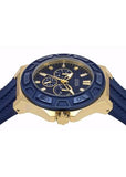 Guess Force Blue & Rose Gold Dial Blue Silicone Strap Watch For Men - W0674G2