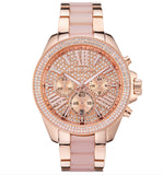 Michael Kors Wren Crystals Rose Gold Dial Rose Gold Steel Strap Watch for Women - MK6096