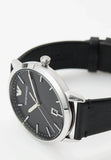 Emporio Armani Ruggero Black Dial Black Leather Strap Watch for Men - AR11193