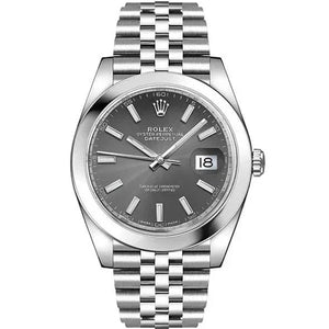 Rolex Datejust 41 Oyster Grey Dial Silver Oystersteel Bracelet Watch for Men - M126300-0008