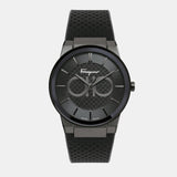 Salvatore Ferragamo Sapphire Black Dial Black Rubber Strap Watch for Men - SFHP00320