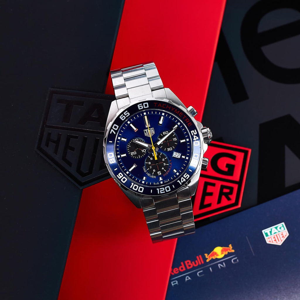 Tag Heuer Formula 1 Red Bull Racing Chronograph Blue Dial Silver Steel Strap Watch for Men - CAZ101AK.BA0842