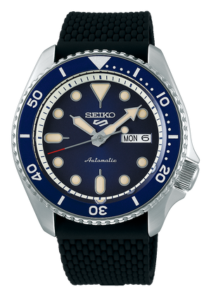 Seiko 5 Sports SKX Automatic Blue Dial Blue Silicone Strap Watch for Men - SRPD71K2