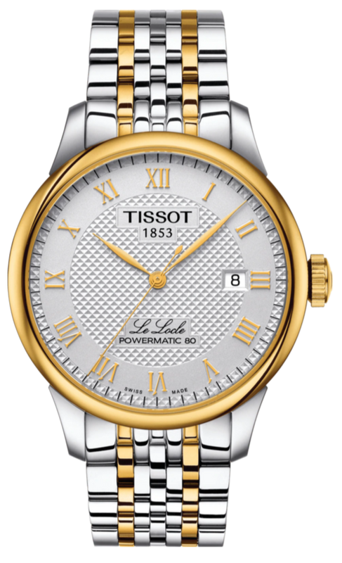 Tissot T Classic Le Locle Powermatic 80 Silver Dial Two Tone Steel Strap Watch For Men - T0064072203301