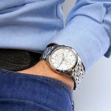 Tissot T Classic Couturier Chronograph White Dial Silver Steel Strap Watch For Men - T101.617.11.031.00