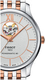 Tissot Tradition Powermatic 80 Open Heart Silver Dial Two Tone Steel Strap Watch For Men - T063.907.22.038.01