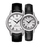 Tissot Carson Powermatic 80 White Dial Black Leather Strap Watch For Men - T085.407.16.013.00