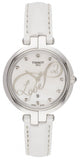 Tissot T Trend Flamingo Valentines Mother of Pearl White Dial White Leather Strap Watch For Women - T094.210.16.111.01