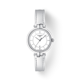 Tissot T Lady Flamingo White Dial White Leather Strap Watch For Women - T094.210.16.011.00
