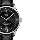 Tissot Chemin Des Tourelles Powermatic 80 Black Dial Black Leather Strap Watch For Men - T099.407.16.058.00