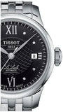 Tissot Le Locle Automatic Lady Black Dial Silver Steel Strap Watch For Women - T41.1.183.56