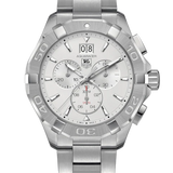 Tag Heuer Aquaracer White Dial Silver Steel Strap Watch for Men - CAY1111.BA0927