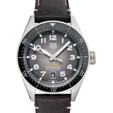 Tag Heuer Autavia Automatic Grey Dial Brown Leather Strap Watch for Men - WBE5114.FC8266