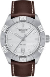 Tissot PR 100 Sport Silver Dial Brown Leather Strap Watch For Men - T101.610.16.031.00