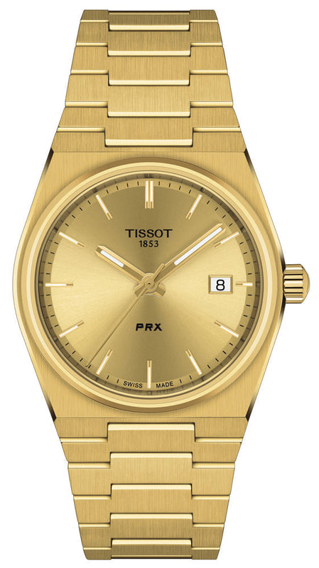 Tissot PRX Gold Dial Gold Steel Strap Watch for Men - T137.210.33.021.00
