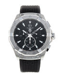 Tag Heuer Aquaracer Chronograph Black Dial Black Rubber Strap Watch for Men - CAY1110.FT6041