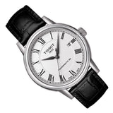 Tissot Carson Powermatic 80 White Dial Black Leather Strap Watch For Men - T085.407.16.013.00
