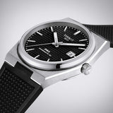 Tissot PRX Powermatic 80 Black Dial Black Rubber Strap Watch for Men - T137.407.17.051.00