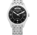 Tissot T Classic T One Automatic Black Dial Silver Steel Strap Watch For Men - T038.430.11.057.00